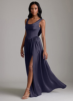 Azazie Novi Bridesmaid Dresses Stormy A-Line with Pockets Stretch Satin Dress image6