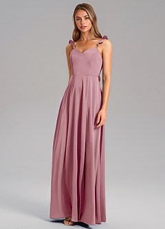 Azazie Everett Bridesmaid Dresses Vintage Mauve A-Line Stretch Satin Dress image4