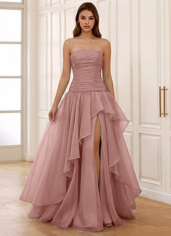 Ocavivien Rosa Empolvado Vestido de fiesta de tul image3