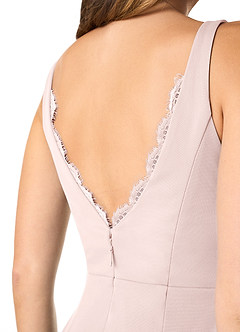 Azazie Verami Bridesmaid Dresses Blushing Pink Mermaid Lace Mesh Dress image5