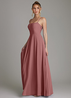Azazie Elita Bridesmaid Dresses Desert Rose A-Line Pleated Chiffon Dress image5