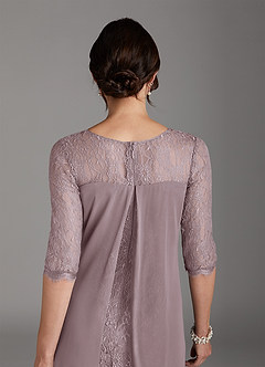 Azazie Flo Mother of the Bride Dresses Dusk A-Line Lace Chiffon Dress image13