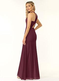 Azazie Rue Bridesmaid Dresses Cabernet A-Line Halter Chiffon Dress image5