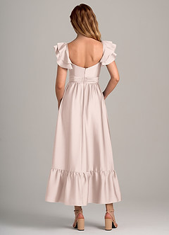 Azazie Anaya Bridesmaid Dresses Blushing Pink A-Line Sweetheart Neckline Stretch Satin Convertible Dress image2