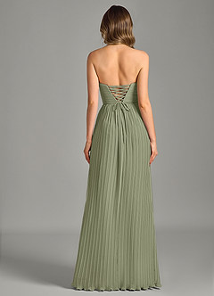 Azazie Becka Final Sale Pistachio A-Line Strapless Chiffon Dress image2