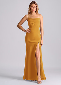 Azazie Grata Brudtärnklänningar Klä av Sjöjungfru i Chiffong Plisserad Knäck image6