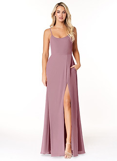 Azazie Moira Bridesmaid Dresses Vintage Mauve A-Line Scoop Chiffon Dress image1