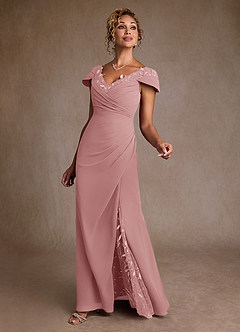 Azazie Betania Mother of the Bride Dresses Dusty Rose Mermaid Sequins Chiffon Dress image4