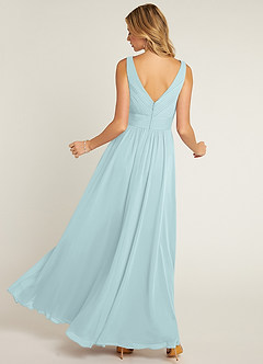 Azazie Pierrette Bridesmaid Dresses Mist A-Line Pleated Chiffon Dress image2