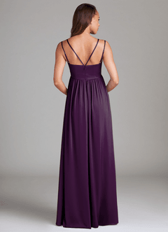 Azazie Emree Maternity Bridesmaid Dresses A-Line Stretch Satin Floor-Length Dress with Pockets image2