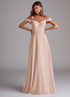 Azazie Marley Bridesmaid Dresses English Rose A-Line Off the Shoulder Chiffon Convertible Dress image4