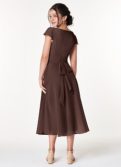 Azazie Payton Junior Ganache A-Line Bow Chiffon Dress image2