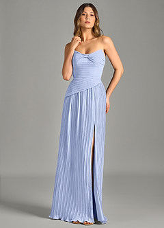 Azazie Becka Bridesmaid Dresses Ice A-Line Strapless Chiffon Dress image1