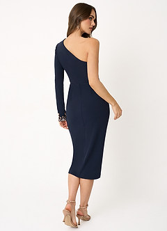 Kensie Navy One Shoulder Midi Dress image5