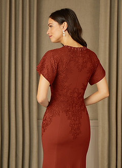 Azazie Adonna Mother of the Bride Dresses Rust Mermaid Lace Dress image5