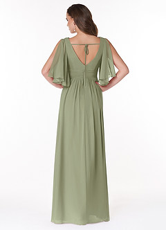 Azazie Temeka Bridesmaid Dresses Pistachio A-Line Ruched Chiffon Dress image2