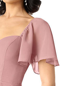 Azazie Chloe Bridesmaid Dresses Dusty Rose A-Line Sweetheart Neckline Chiffon Dress image6