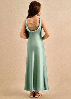 Azazie Raspberry Girls Formal Flower Girl Klänningar Klä A-Line i Stretch Satin Plisserad image2