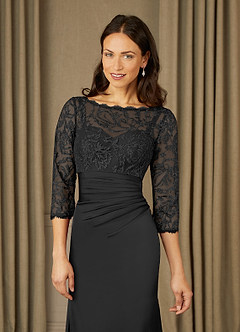 Azazie Stefani vestidos de madre de la novia Vestido de Negro de Encaje de Sirena image5