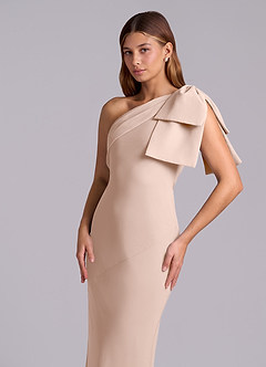 Azazie Yuanna Bridesmaid Dresses English Rose Mermaid One Shoulder Chiffon Dress image7