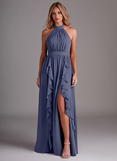 Azazie Avary Bridesmaid Dresses Stormy A-Line Pleated Chiffon Dress image1