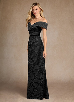 Azazie Canton vestidos de madre de la novia Vestido de Negro de Devorado Floral de Sirena con Vestidos sin tirantes image2