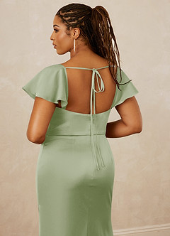 Christian Siriano Bridal for Azazie 1005 Bridesmaid Dresses Dusty Sage Sheath Sweetheart Neckline Stretch Satin Dress image16