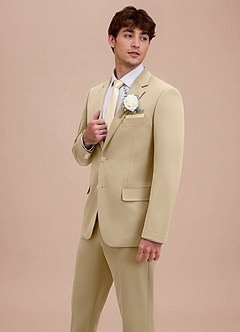 front Ethan Champagne Refined Weave Suit Jacket