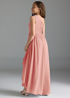 Azazie Mathilda Junior Rosette A-Line Pleated Chiffon Dress image5