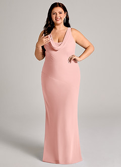 Azazie Rylina Bridesmaid Dresses Rosette Mermaid Pleated Chiffon Dress image10