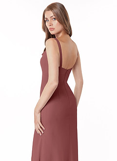 Azazie Salma Final Sale Amethyst Sheath Side Slit Chiffon Dress image4