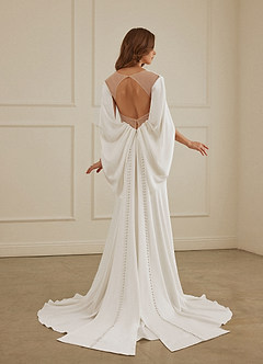 Christian Siriano Bridal for Azazie 2001 Wedding Dresses Diamond White Nude Mermaid Crepe Back Satin Dress image10