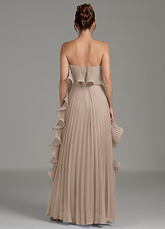 Azazie Alexia Robes de demoiselle d'honneur Robe Trapèze en Mousseline de soie Drapé Taupe image7