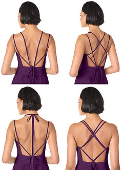 Azazie Farren Robes de demoiselle d'honneur Robe Trapèze Convertible en Mousseline de soie Plissée Grain De Raisin image9