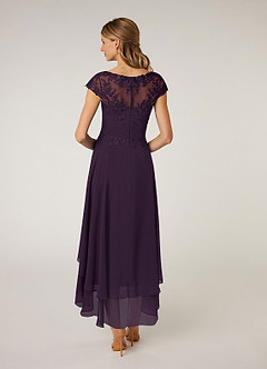Azazie Shonda Mother of the Bride Dresses Plum Lace Chiffon Dress image2
