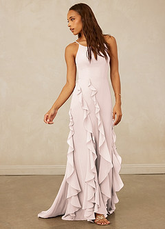 Christian Siriano Bridal for Azazie 1006 Brautjungfernkleider Meerjungfrau-Linie Gestreift Chiffon Kleid Blassrosa image4
