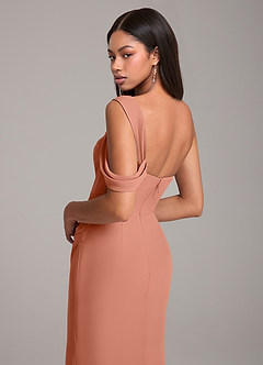 Azazie Wynter Bridesmaid Dresses MAI TAI Sheath Off the Shoulder Chiffon Dress image2