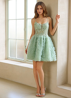 Syloria Green Mini Dress image1