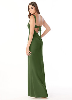 Azazie Audre Bridesmaid Dresses Olive Mermaid Pleated Chiffon Dress image4