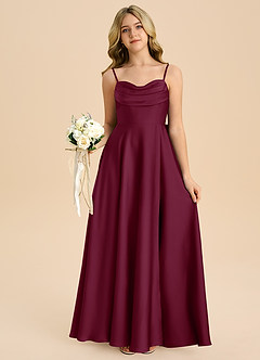 Azazie Bear Junior Mulberry A-Line Sweetheart Neckline Stretch Satin Dress image7