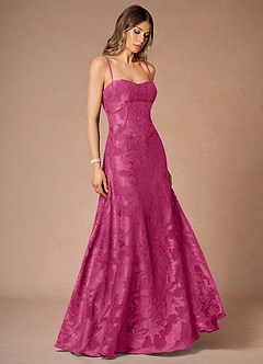 Hollis Fuchsia Lace Back Maxi Dress image3