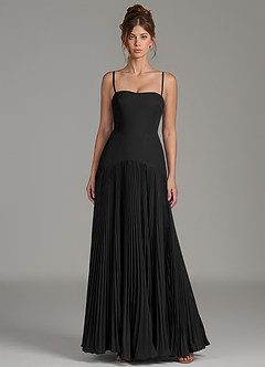 Azazie Yuliana Bridesmaid Dresses Black A-Line Strapless Chiffon Dress image4