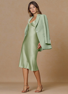 front Rowan Dusty Sage Refined Weave Performance blazer