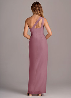 Azazie Tatianna Bridesmaid Dresses Vintage Mauve Sheath One Shoulder Chiffon Dress image2