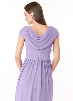 Azazie Organa Robes de demoiselle d'honneur Robe Trapèze en Mousseline de soie Plissée Lilas image6