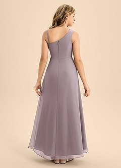 Azazie Brooke Junior A-Linie Seitliche Cut-Outs Chiffon Kleid Dämmerung image2