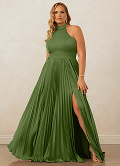 Christian Siriano Bridal for Azazie 1007 Bridesmaid Dresses Juniper A-Line Pleated Stretch Satin Dress image8