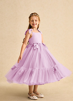 Azazie Jaci Blumenmädchenkleider A-Linie Spaghetti Riemen Chiffon Kleid Bonbonrosa image2