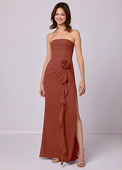 Barbie ♥ Azazie Bridesmaid Dresses Auburn Sheath Strapless Chiffon Convertible Dress image2