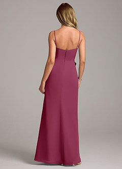 Azazie Tahlia Brautjungfernkleider A-Linie Gürtel/Schärpe Chiffon Kleid Maulbeerrot image7